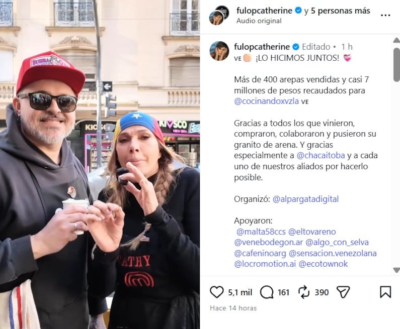 400 arepas vendidas y un saldo de 7 millones de pesos dejó como saldo el evento solidario