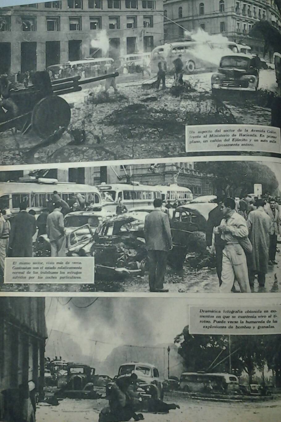 Escenas posteriores al bombardeo a la Plaza de Mayo del 16 de junio de 1955, de la revista Esto Es
