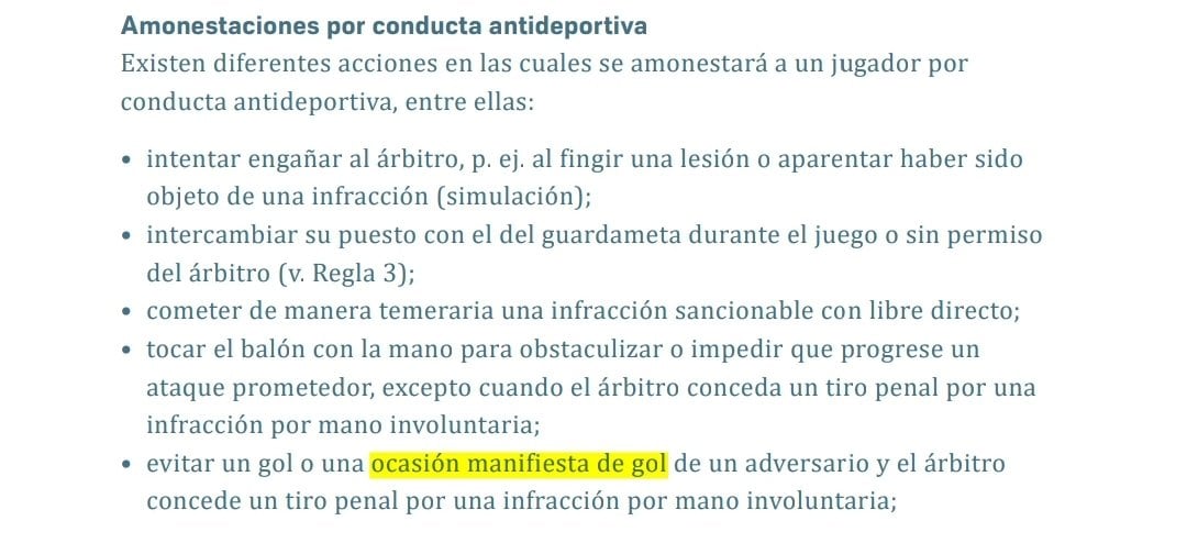 El detalle del reglamento donde explica por qué debió ser amonestado Rivero en la jugada del penal de Boca