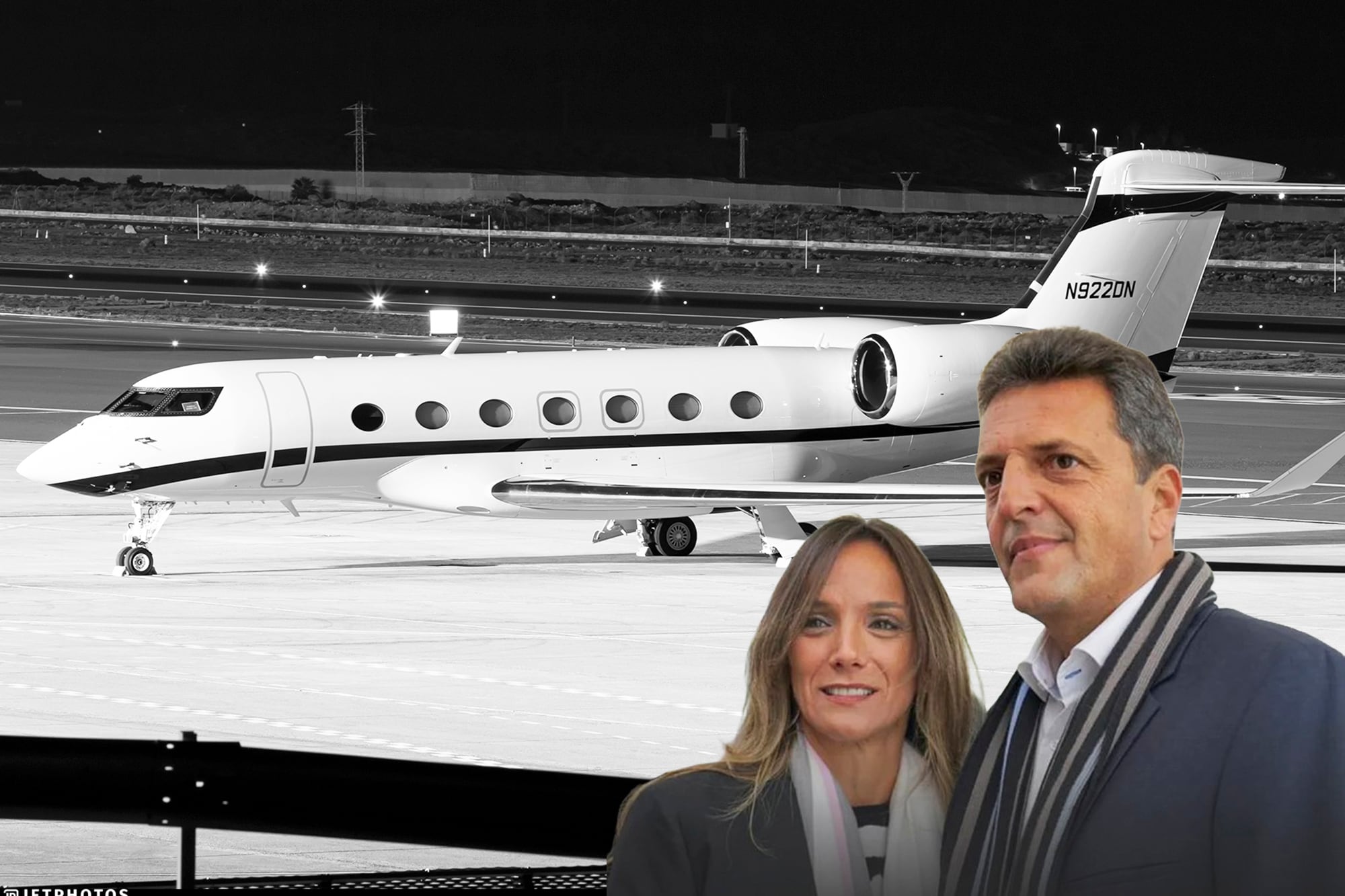 El Gulfstream de Francisco De Narváez en el que voló Sergio Massa al Caribe