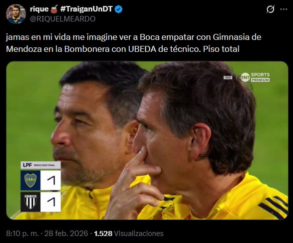 Los memes invadieron las redes sociales tras el deslucido empate 1 a 1 entre Boca y Gimnasia de Mendoza