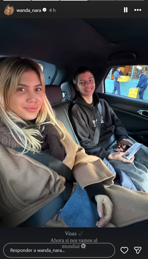 Wanda Nara y uno de sus hijos con visa lista (Foto: Captura Instagram/@wanda_nara)