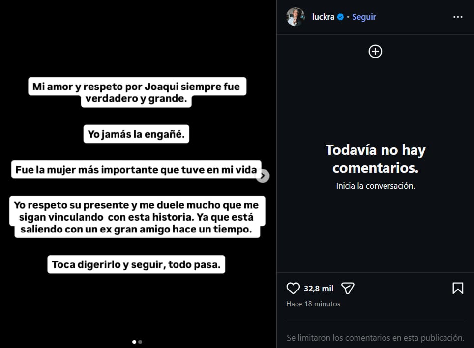 La respuesta de Luck Ra a la Joaqui en rede sociales