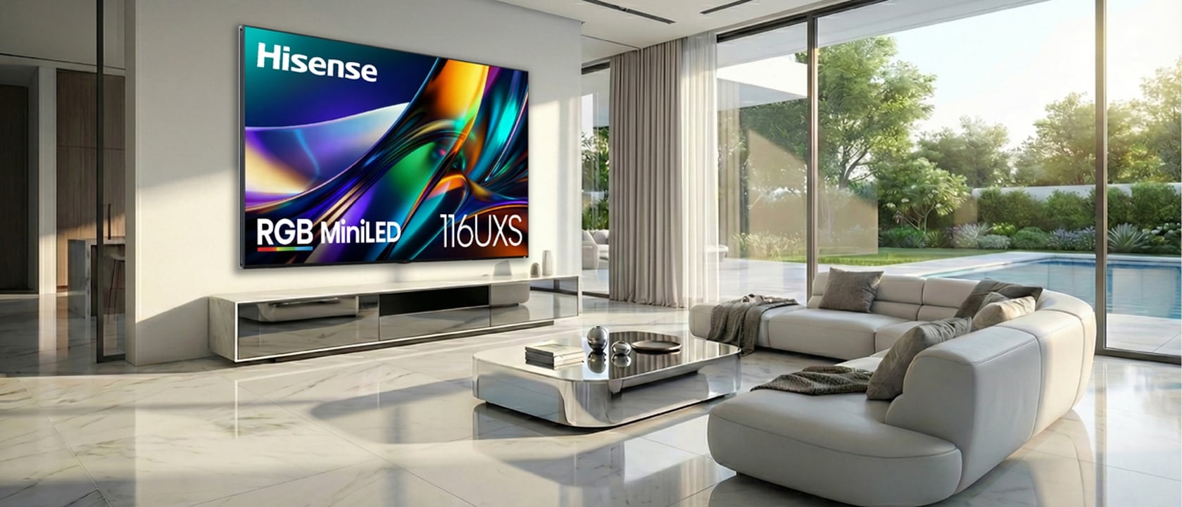 Un Hisense 116UXS con tecnología miniLED presentado en la CES 2026