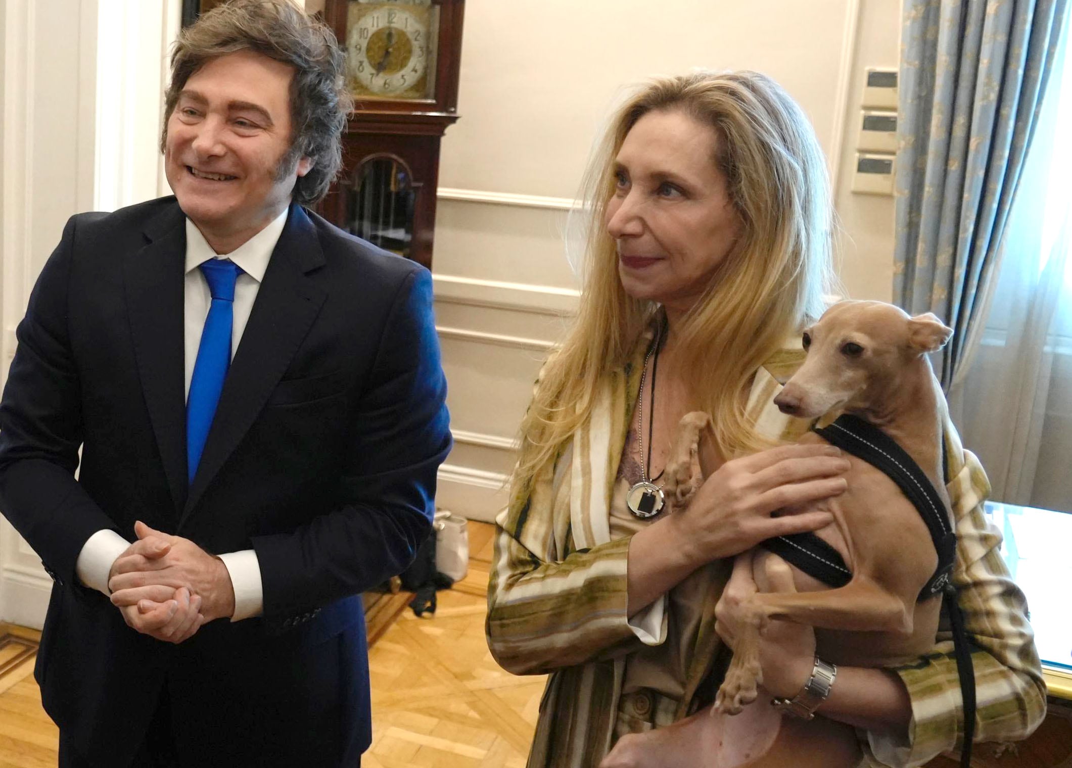 El presisdente Javier Milei junto a su hermana Karina Milei