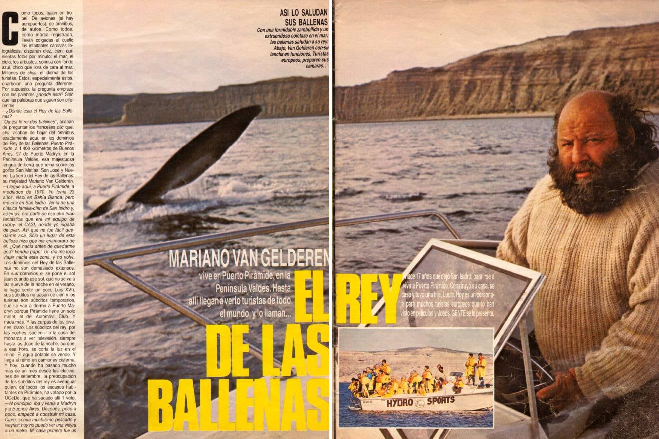 Nota de revista Gente en la década del '80