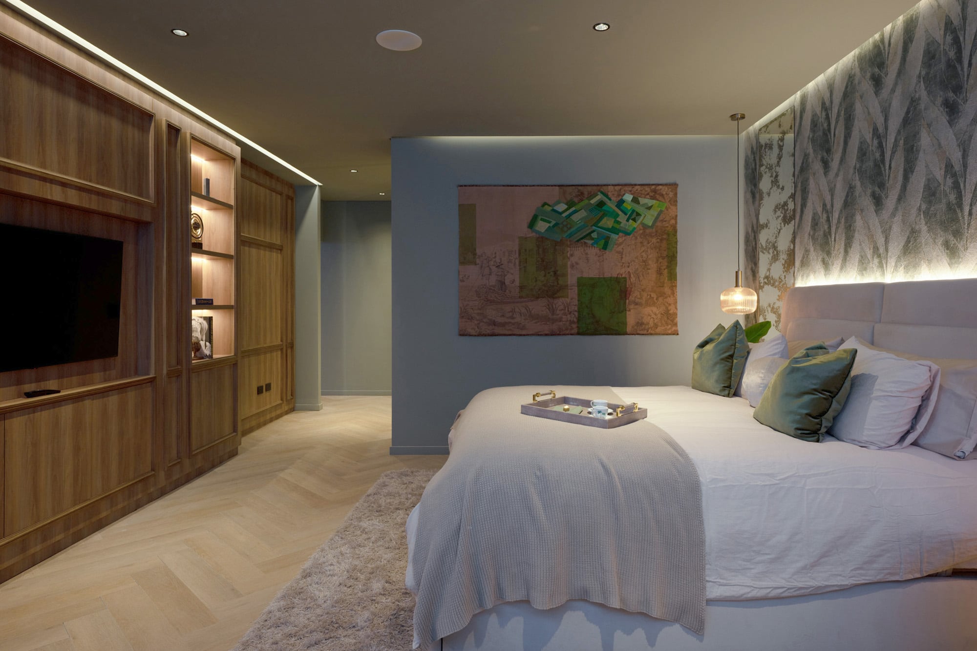 El dormitorio de una unidad modelo