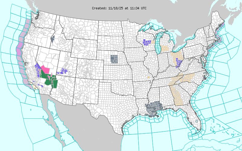 Las tormentas en el valle del Ohio comenzarán como células elevadas con riesgo principal de granizo, pero hacia el final del día algunas podrían acercarse a la superficie con posibilidad de tornados aislados