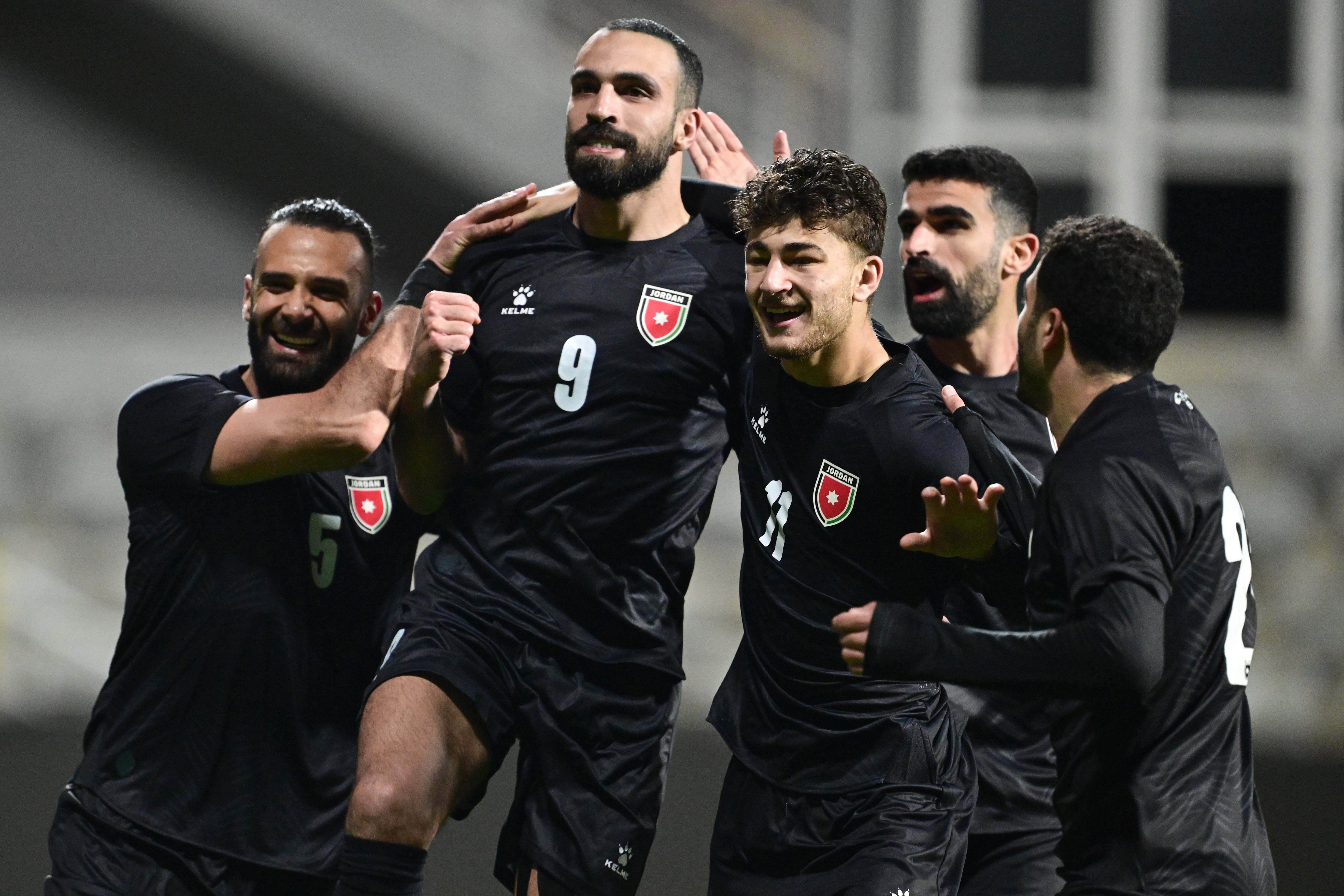La celebración de Jordania, que abriría el marcador y tendría ventaja de dos goles, aunque la desaprovechó.