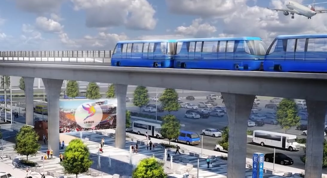 Así sería el tren eléctrico del Aeropuerto Internacional de Los Ángeles