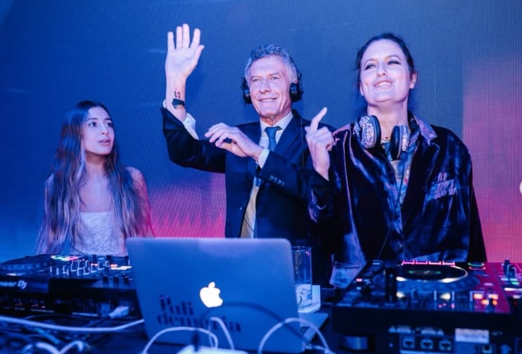 Mauricio Macri en el festejo de los 15 años de su hija Antonia