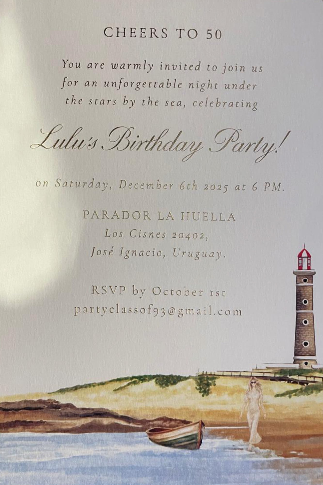 La invitación al gran cumpleaños estaba escrita en inglés