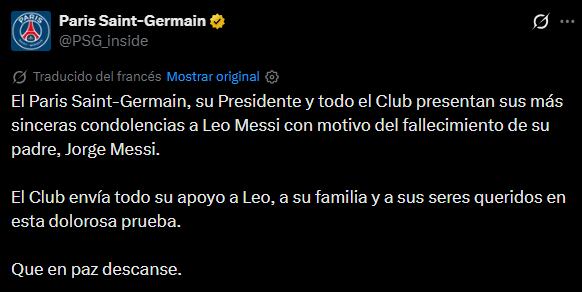 El posteo del PSG