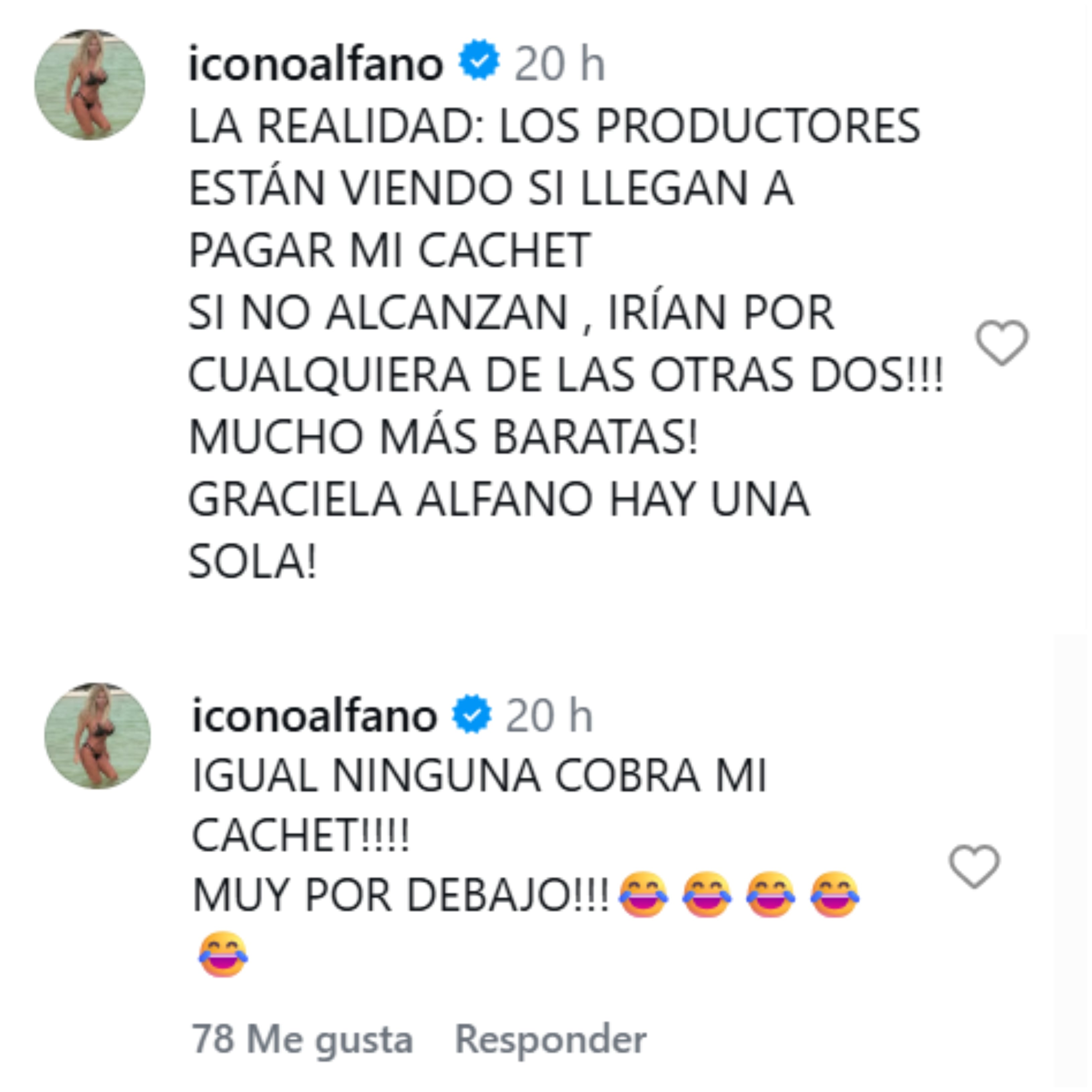 La respuesta de Graciela Alfano al posteo