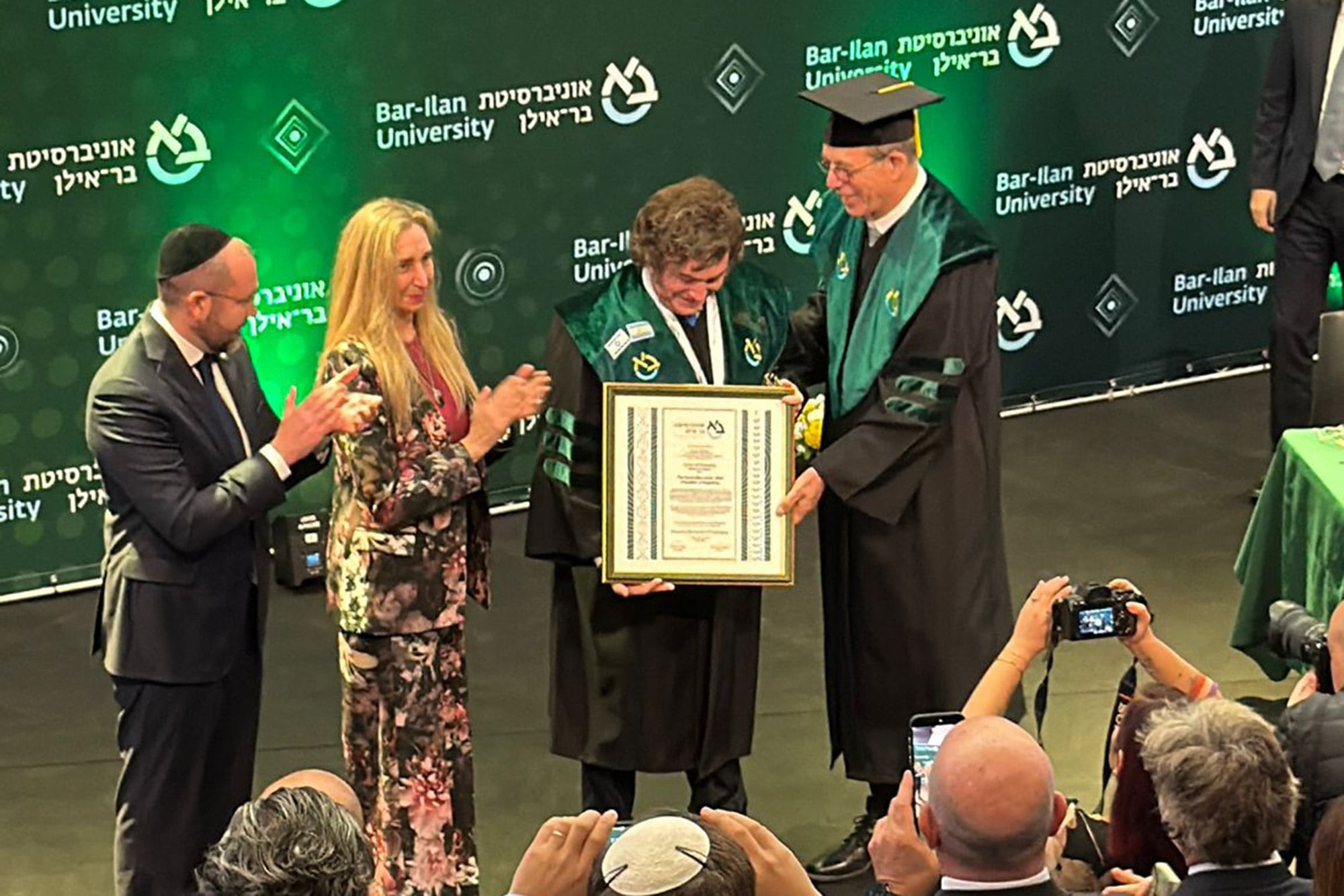 El presidente Javier Milei recibió un doctorado Honoris Causa de la Universidad Bar-Ilan de Tel Aviv