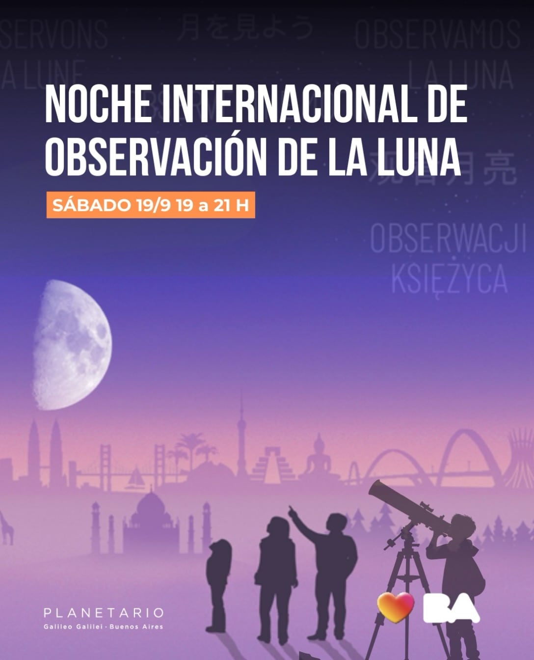 Una nueva observación gratuita de la Luna en el Planetario