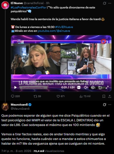 La respuesta de Mauro Icardi a Canal 9 sobre los dichos de Wanda Nara