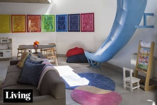 ¿Un tobogán en el living? Mirá cómo se transformó esta casa-taller en un hogar familiar lleno de color