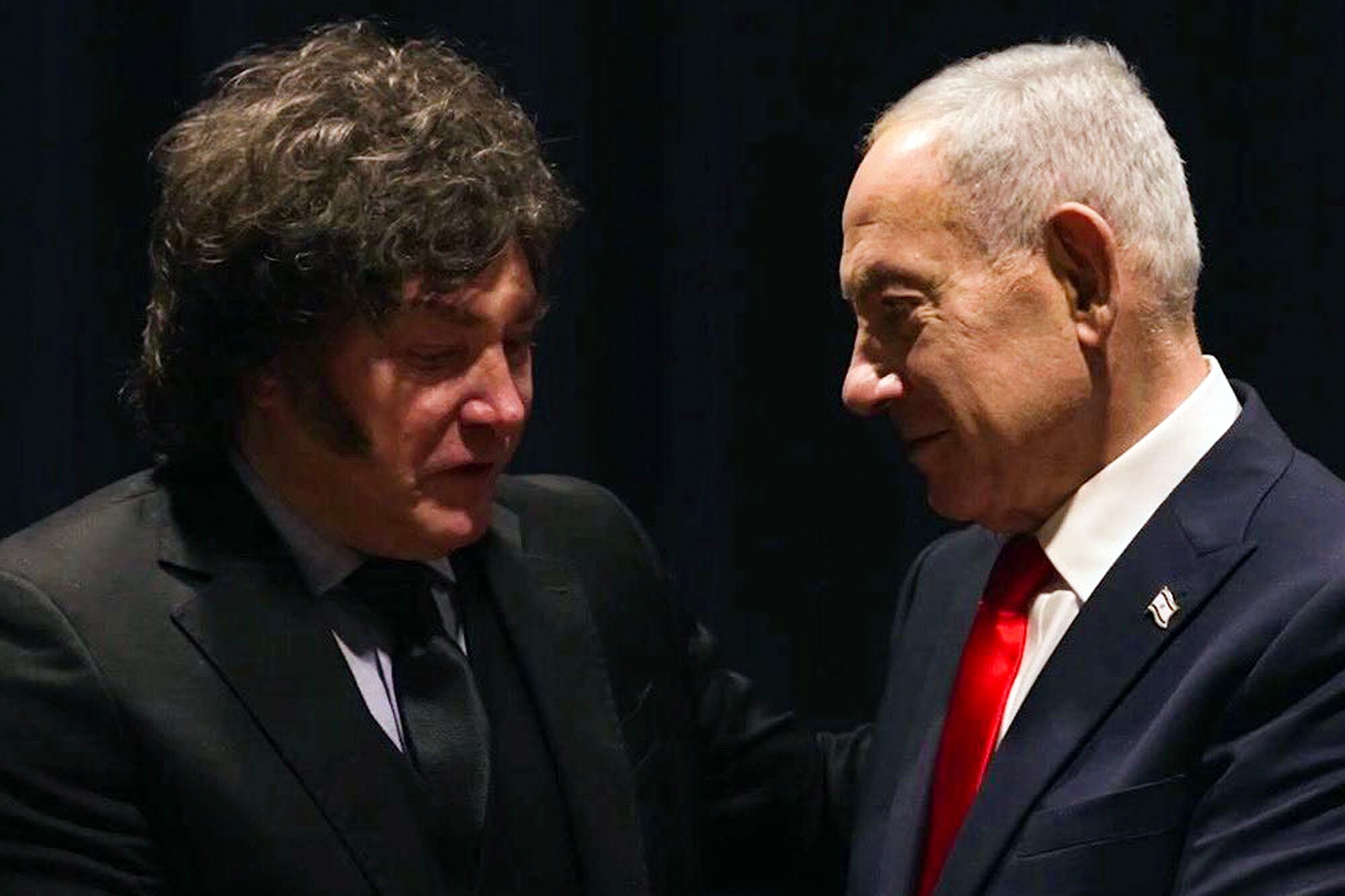 Javier Milei y Benjamín Netanyahu, en un encuentro en Nueva York el mes pasado