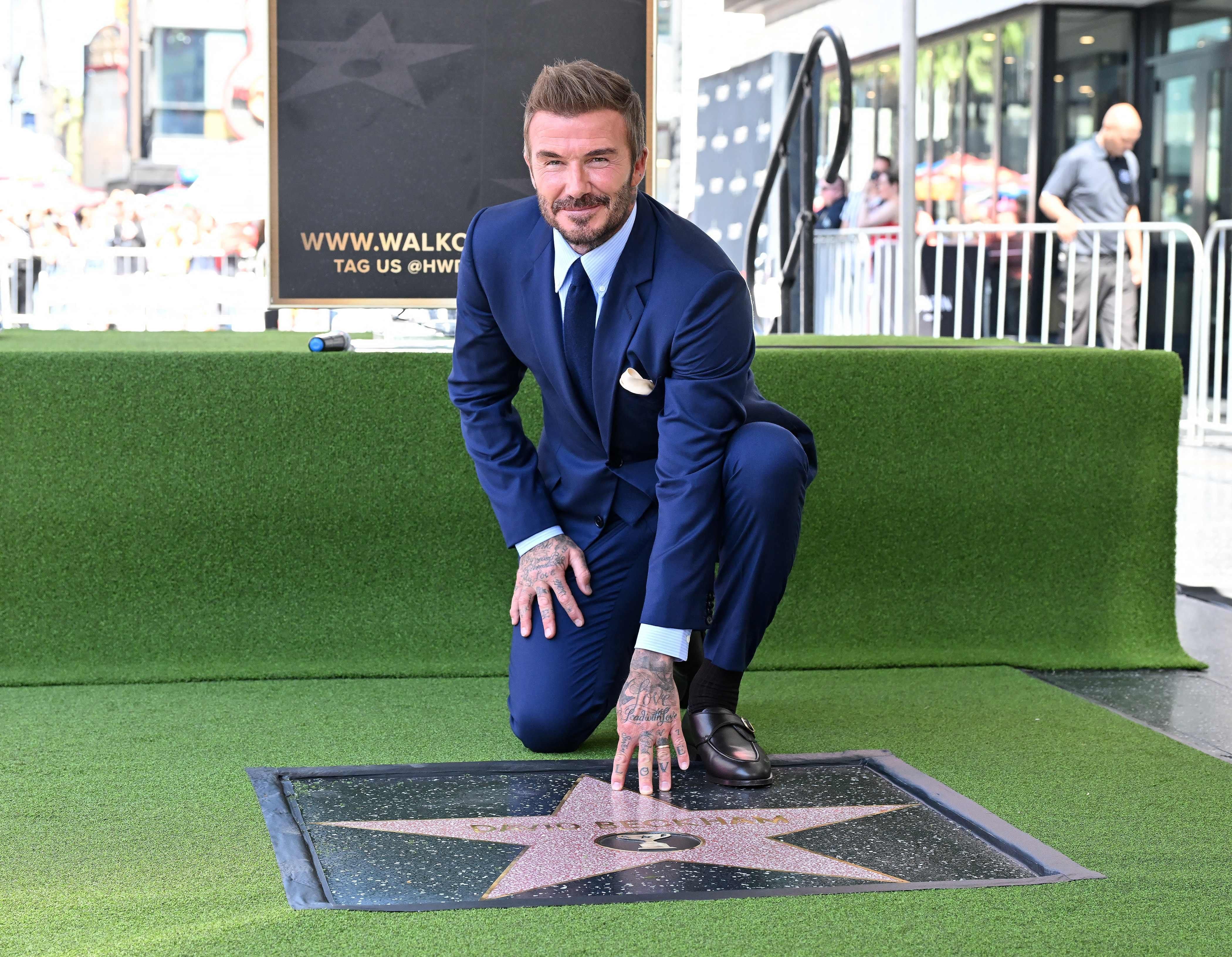 David Beckham recibió la primera estrella a un jugador de fútbol en el Paseo de la Fama