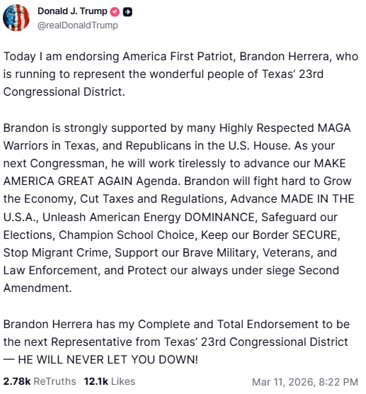 Donald Trump respaldó la candidatura republicana a través de Truth Social