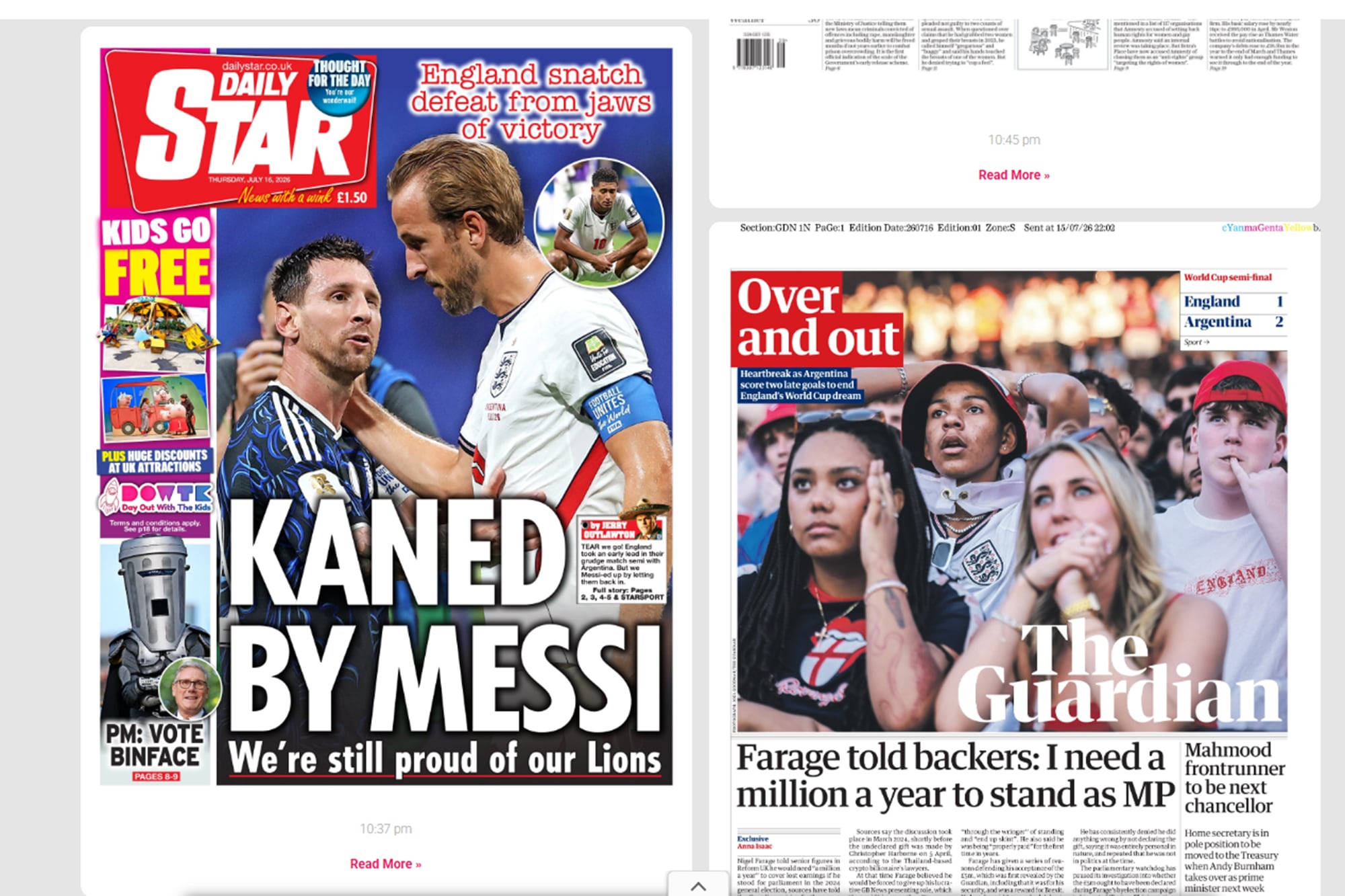 Así se vivió la victoria argentina ante Inglaterra en los medios del exterior