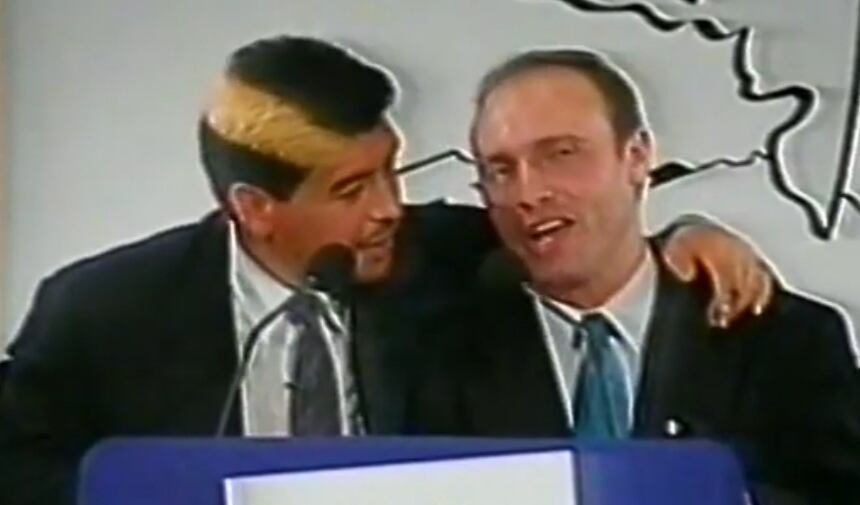 Una jornada memorable: 6 de noviembre de 1995, Maradona expone en Oxford junto con Esteban Cichello Hübner