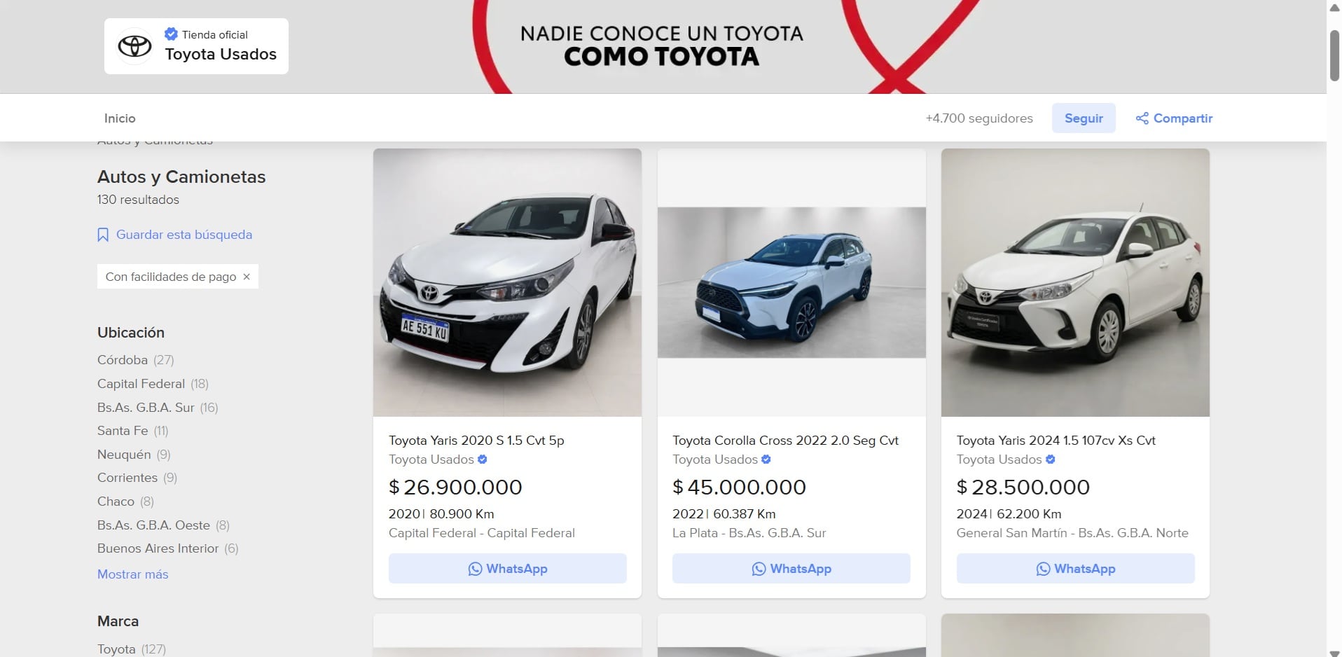 Toyota empieza a vender autos usados en Mercado Libre: están certificados con garantía oficial 7 Así luce el sitio web