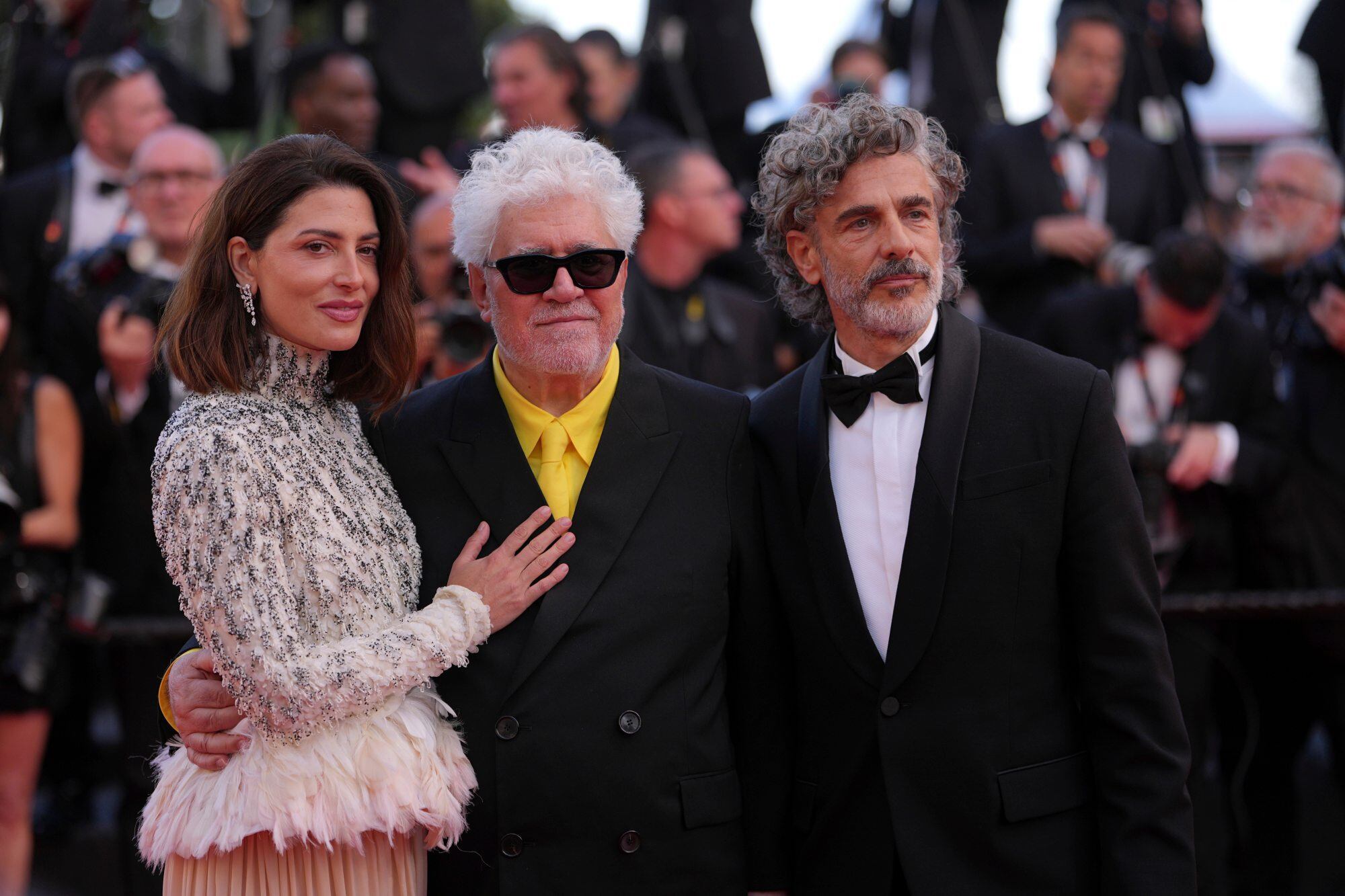 Bárbara Lennie, Pedro Almodóvar y Leonardo Sbaraglia