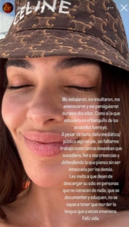 La publicación de Joana Sanz, quien se descargó duramente con los usuarios que la vincularon con la libertad de Dani Alves