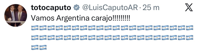 El posteo de Luis Caputo