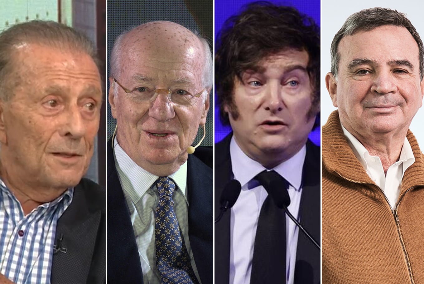 Roberto Méndez; Paolo Rocca; Javier Milei y Javier Madanes Quintanilla