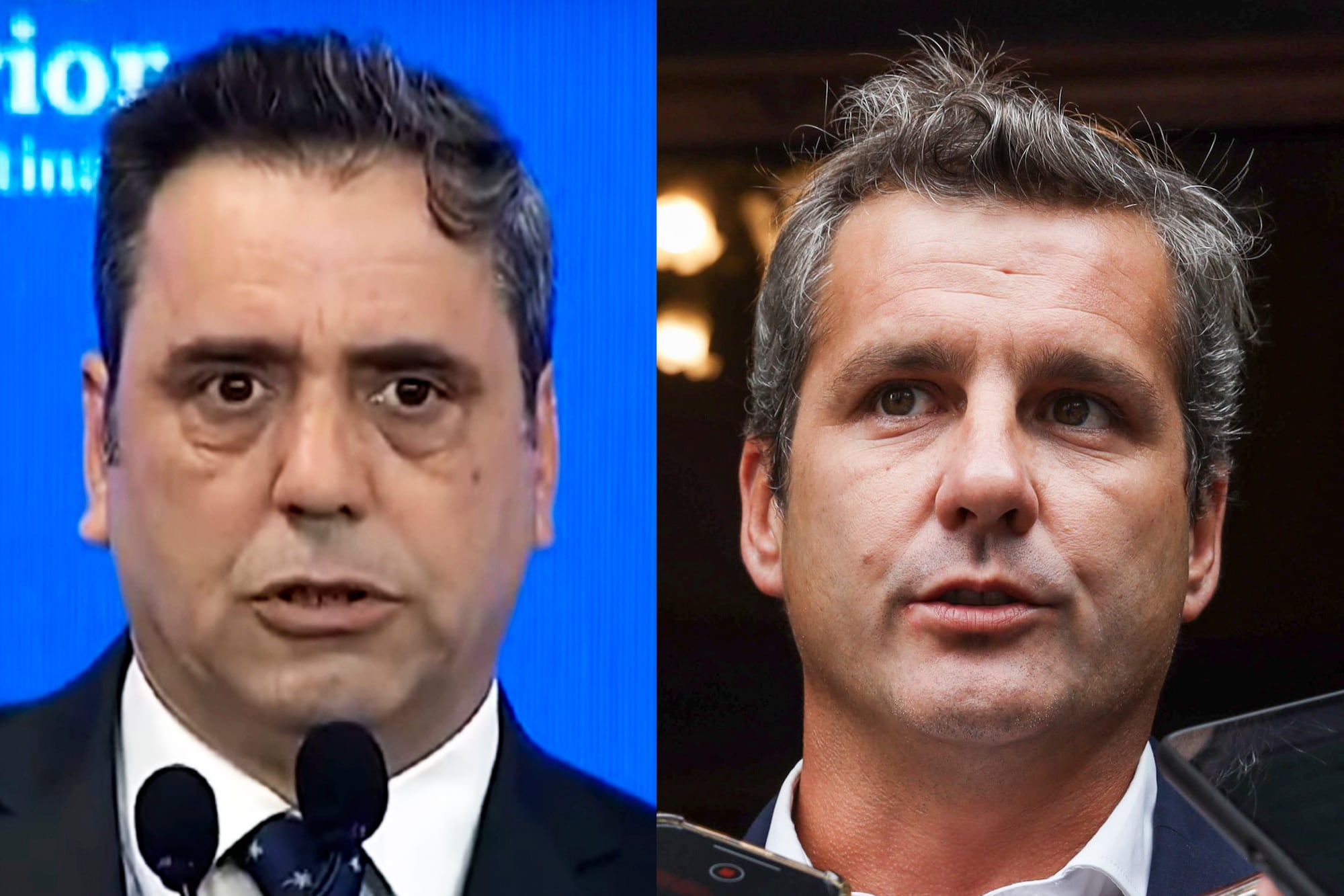 El exvicejefe de Gabinete, Lisandro Catalán; y el diputado nacional radical con peluca Mariano Campero