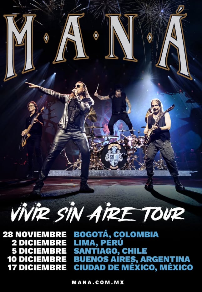 Maná regresará a la Argentina con un único show previsto para diciembre de 2026 (Captura: Instagram @manaoficial)