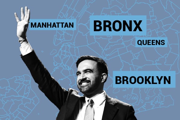 Nuevo mapa de Nueva York: la atípica coalición de votantes que llevaron al triunfo a Mamdani