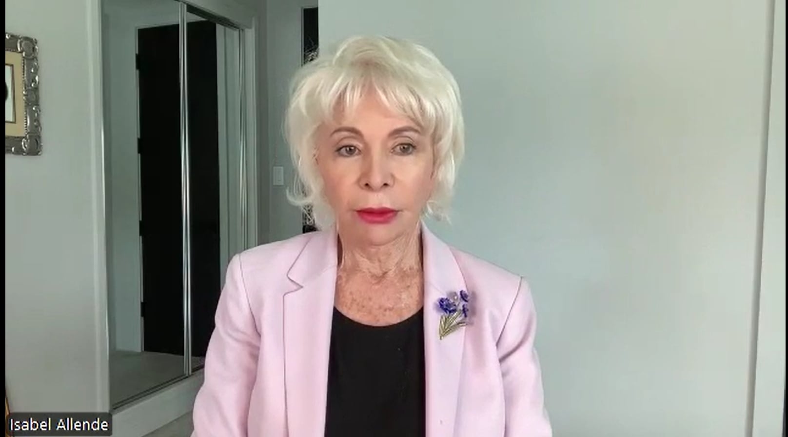 Isabel Allende en la rueda de prensa virtual de la presentación de su último libro