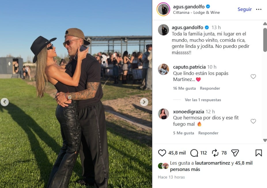 Lautaro Martínez y Agustina Gandolfo abrieron un nuevo local gastronómico, esta vez en Mendoza, la provincia natal de la modelo