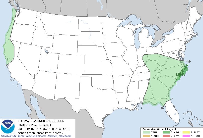 Las tormentas previstas para hoy en Carolina del Norte podrían incluir tornados breves en la costa