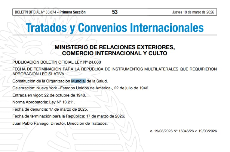 La publicación en el Boletín Oficial