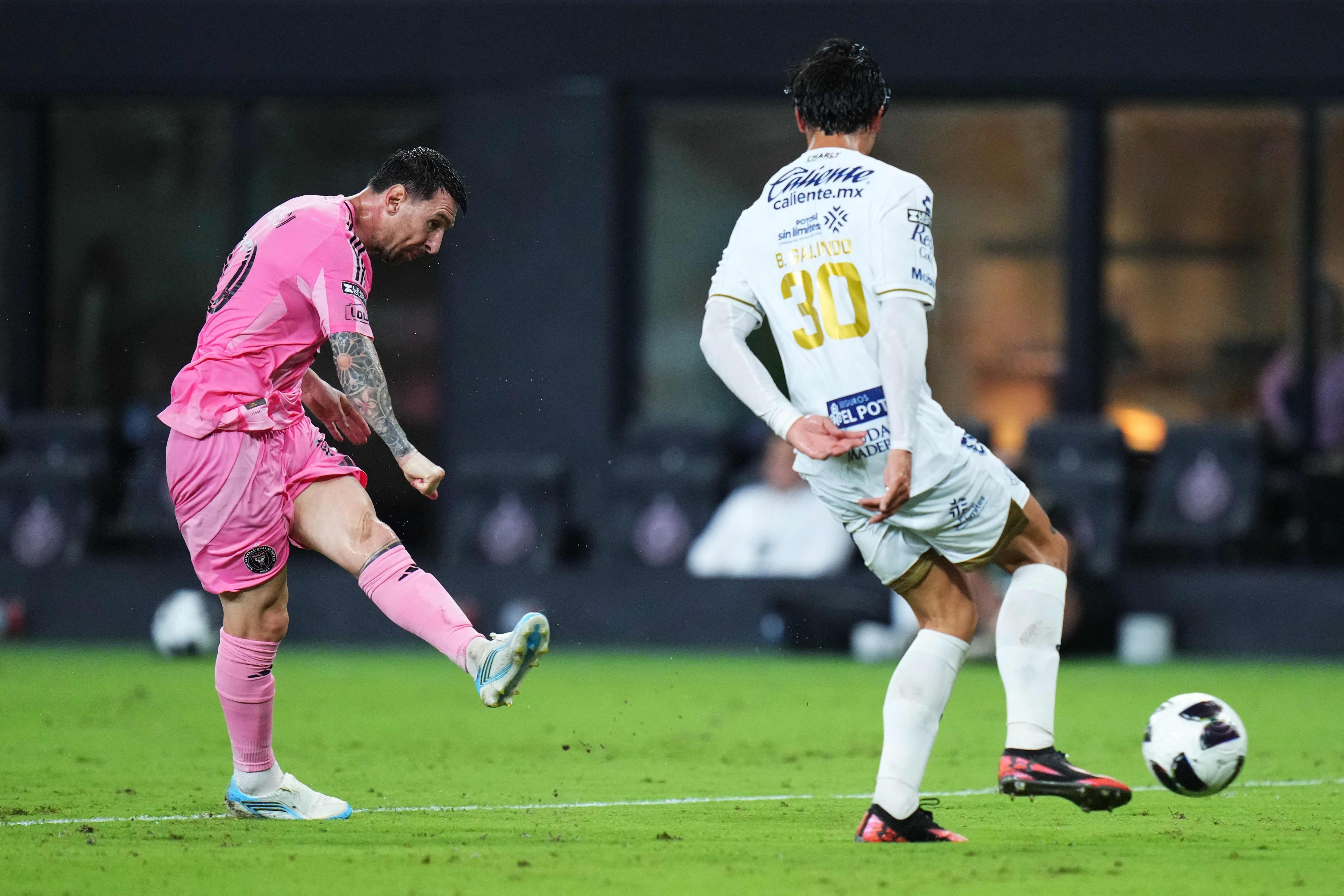Inter Miami derrotó por 4 a 2 a Atlético San Luis de México en un encuentro marcado por dos goles de Messi por la primera fecha de la Leagues Cup 2026.
