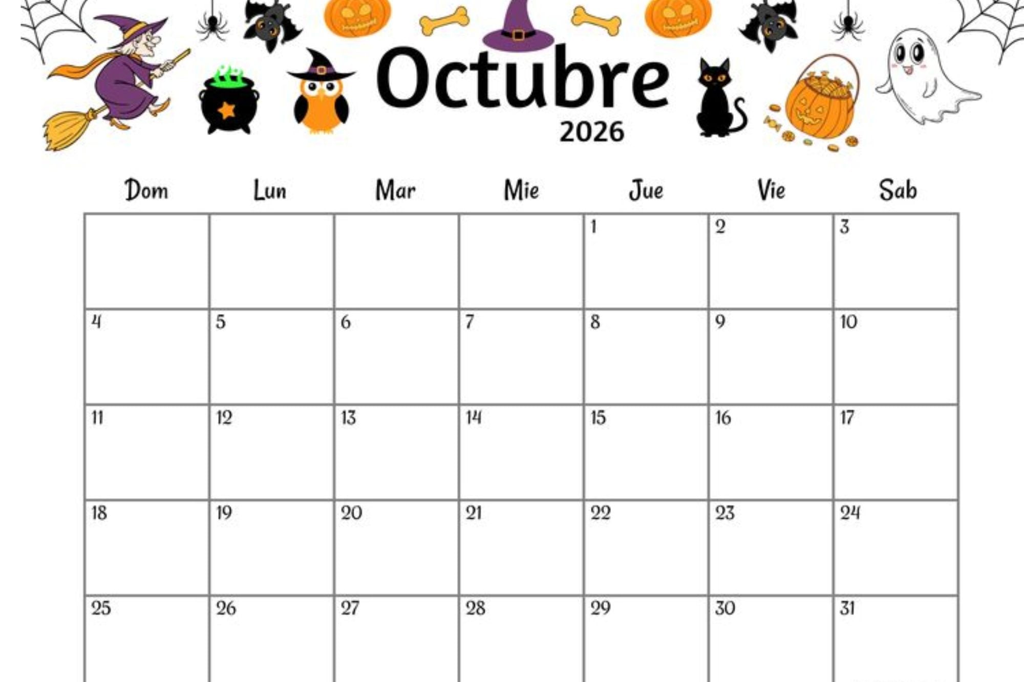 Una opción para escribir las actividades de octubre