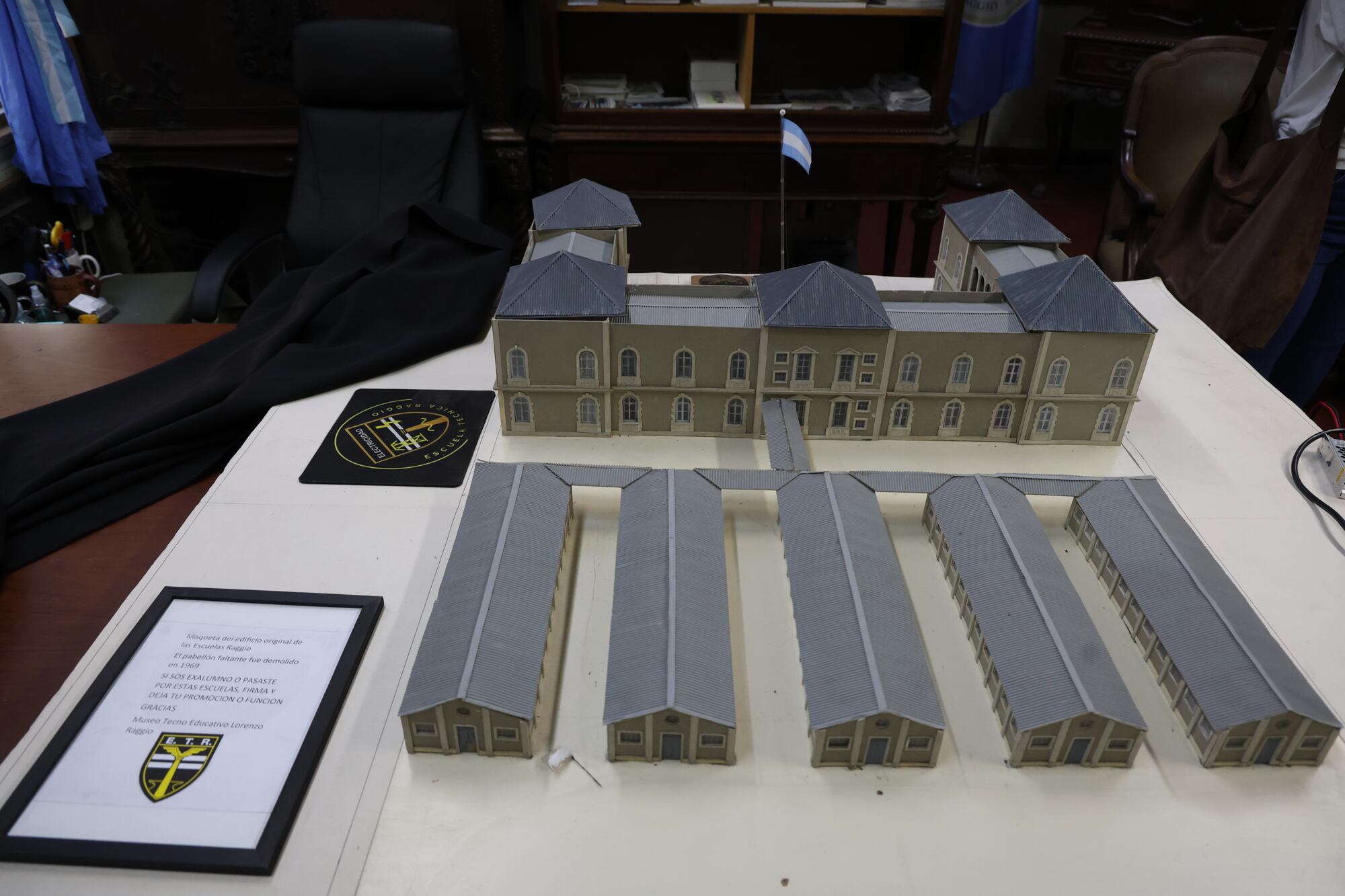 Una maqueta de la escuela en el Museo Archivo Tecno Educativo Lorenzo Raggio
