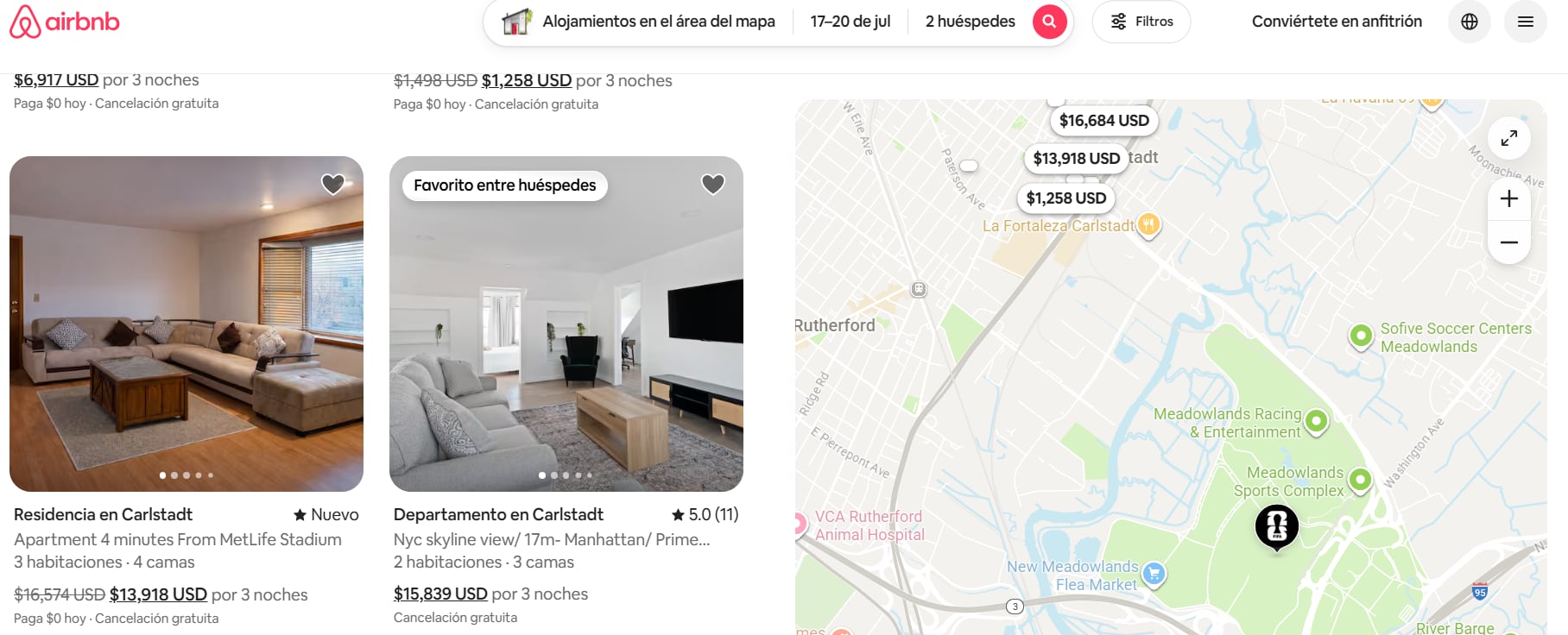 Alojamientos en Nueva Jersey para el Mundial 2026 superan los 14.000 dólares por tres noches (Airbnb)