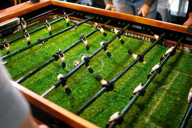 El metegol incorpora pasto sintético y jugadores impresos en 3D (Foto: Gentileza Capocannoniere)