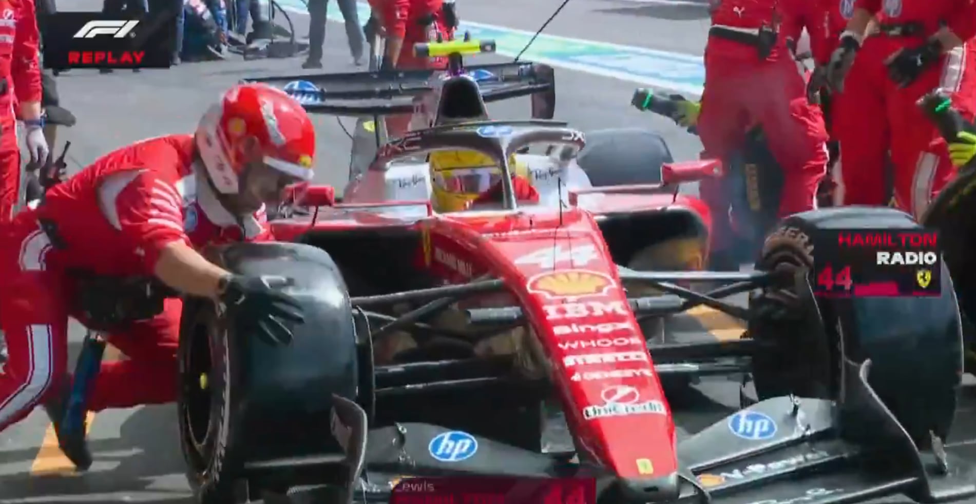 Hamilton golpeó y casi atropella a un mecánico en la salida de boxes durante el GP de Bélgica