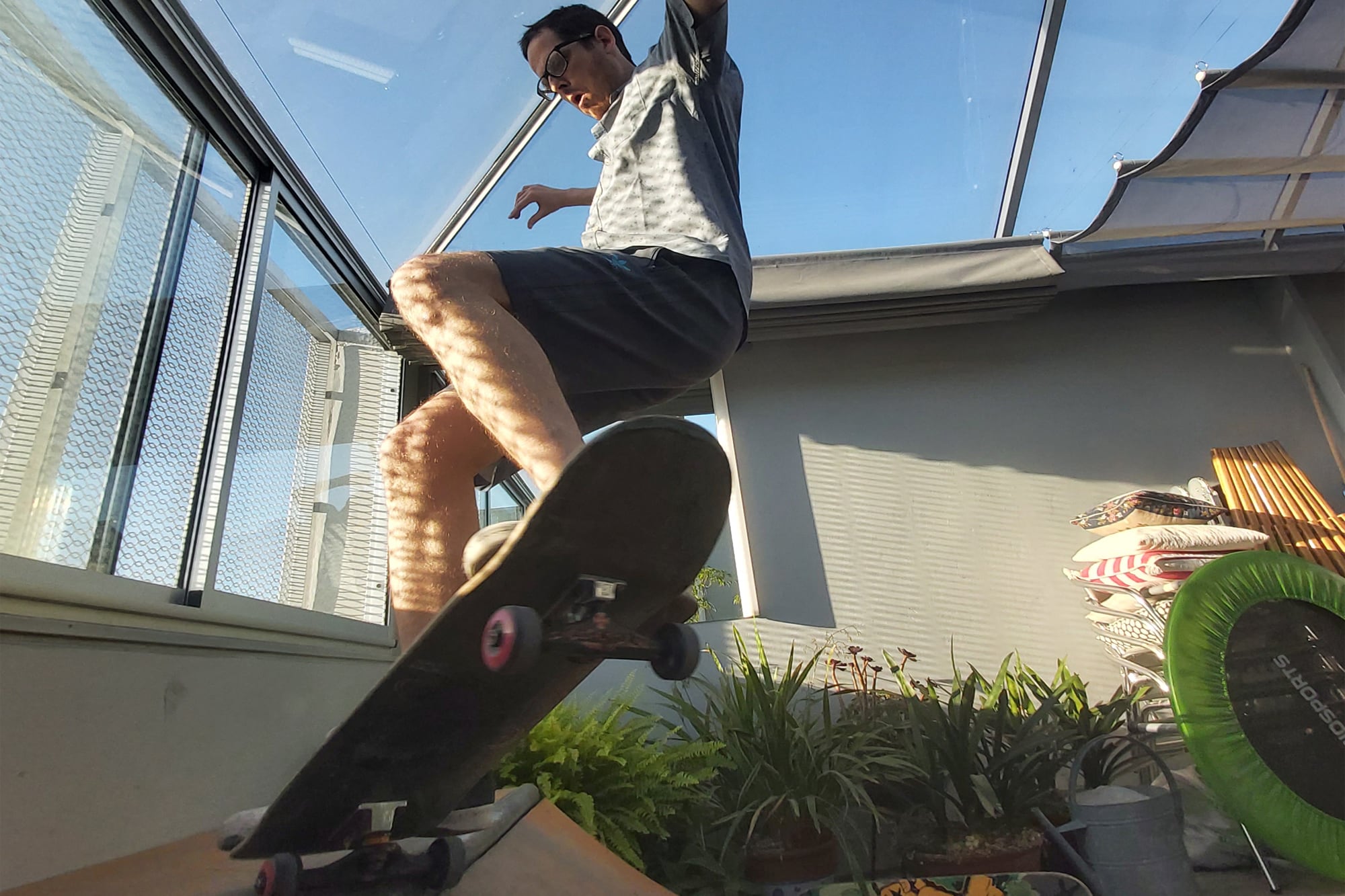 Para intrépidos: una rampa en una terraza cerrada en un departamento de Almagro