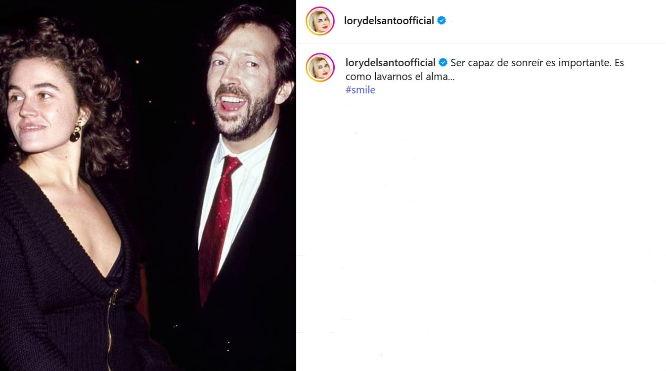 Cuando Clapton conoció a Del Santo aún estaba casado con Pattie Boyd (Foto: Instagram/@lorydelsantoofficial)