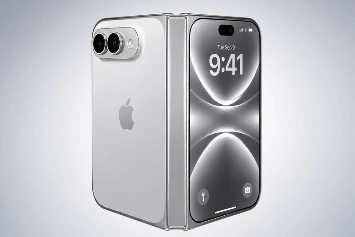 Una aproximación de cómo podría verse el iPhone Ultra, el primer smartphone plegable de Apple