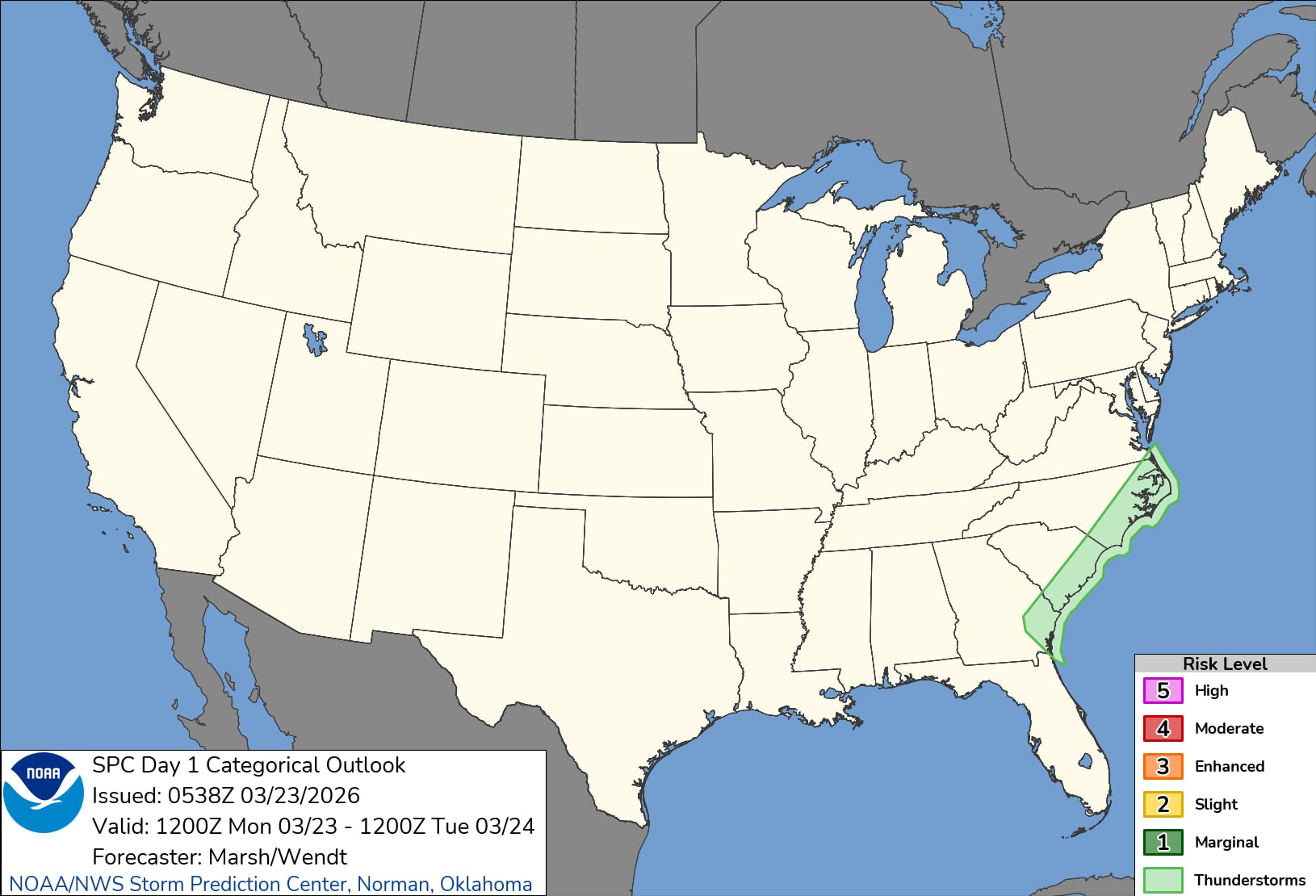 Llegó la primavera pero siguen las nevadas: ¿cuándo cambiará el panorama en Estados Unidos? 7 A pesar de la estabilización general, el frente tenderá a estancarse sobre Florida durante la noche, lo que permitirá la persistencia de lluvias aisladas, mientras que en Georgia y Virginia se espera actividad convectiva limitada durante la tarde