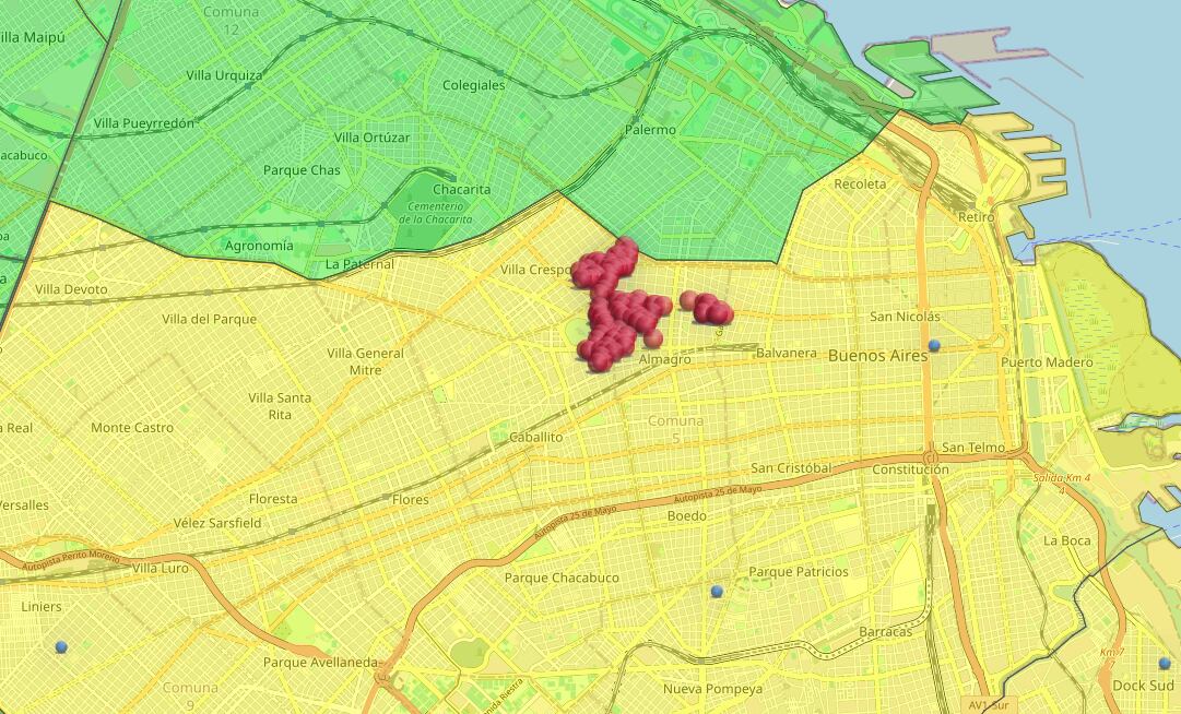 El mapa de cortes en la Ciudad publicado por el ENRE